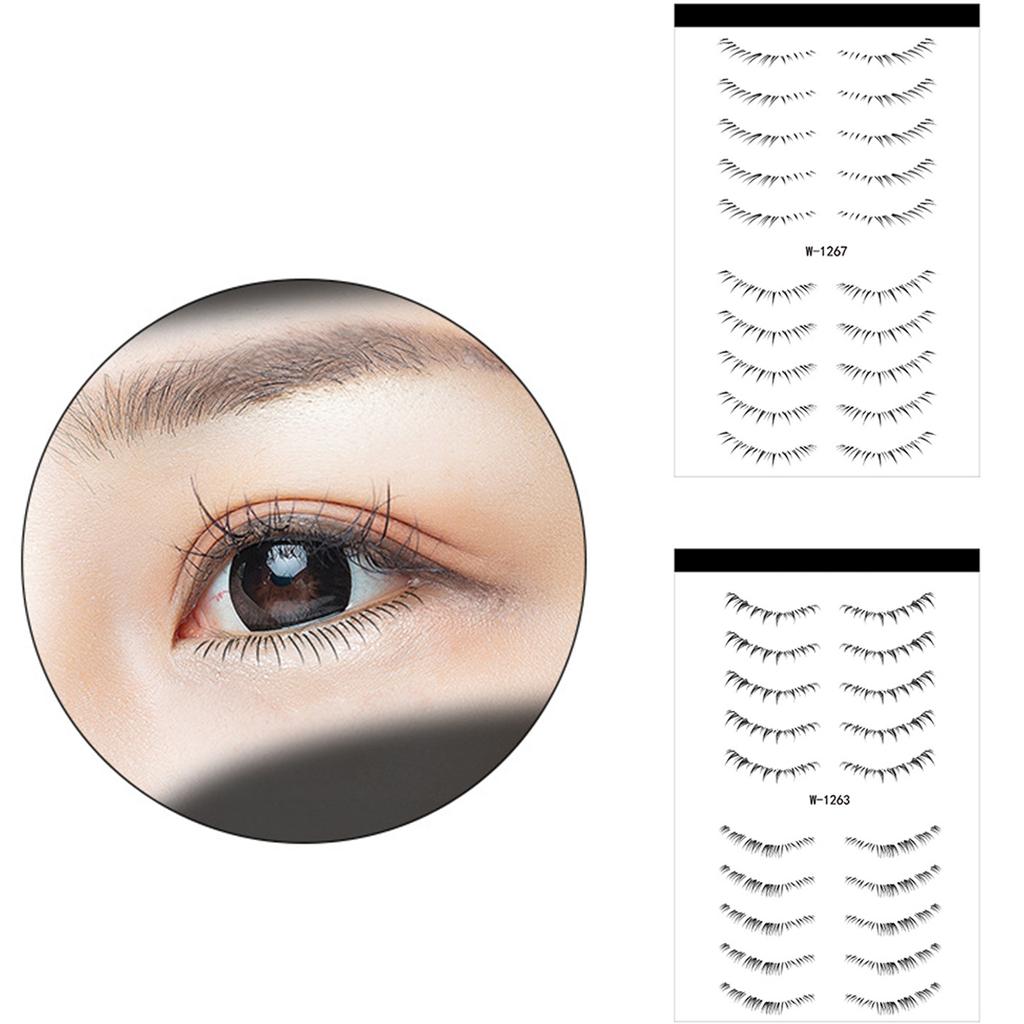 Наклейки для татуировок нижних ресниц, имитация натуральных водонепроницаемых одноразовых накладок для татуировок нижних ресниц, ленивый инструмент для макияжа