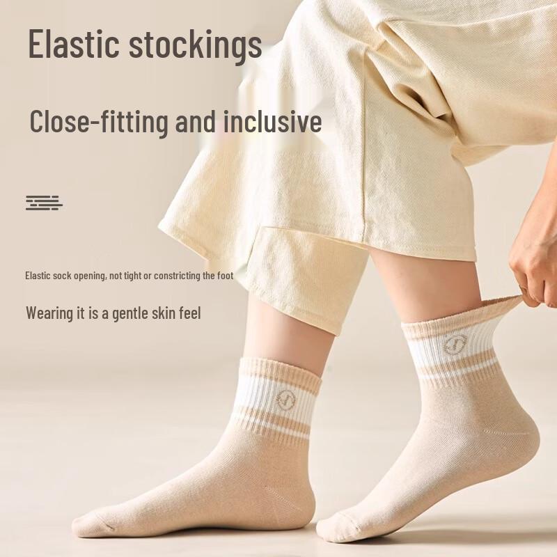 Женские антибактериальные хлопковые носки средней длины Langshen 7A