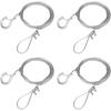 Set of 4 Adjustable Stainless Steel Fall Arrest Wire Slings with Hooks, 1.5mm Diameter, 20kg Weight Capacity, for Picture Rails, Billboards, Signs, an