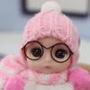Eye Glass Doll Pompom Keychain Hanging Pendant Fluffy Doll Keychain Fur Ball Keyring  Bag Pendant
