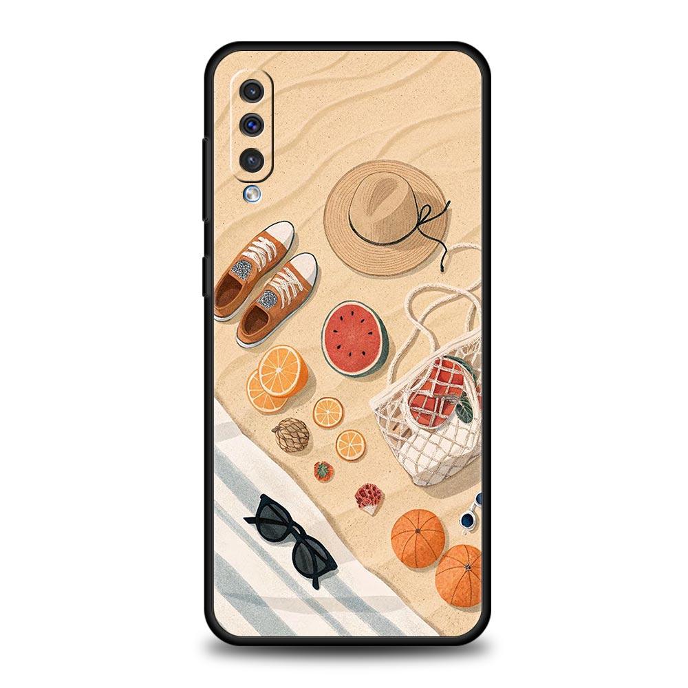Летний пляжный чехол для телефона Samsung Galaxy A56 A36 A26 A16 A34 A24 A42 A22 A20 A12 A40 A30 A10 5G Мягкий TPU Чехол-оболочка Funda Сумка