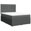 VidaXL Slatted Bed Base with Mattress Dark Grey 140x190cm Fabric 3292066