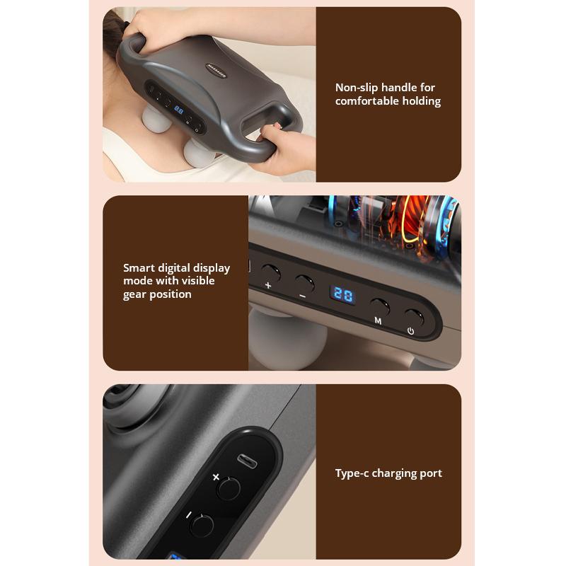 Беспроводной удобный массажный пистолет с 4 головками, массажный инструмент для шеи, шейного отдела позвоночника, массажное оборудование для релаксации мышц