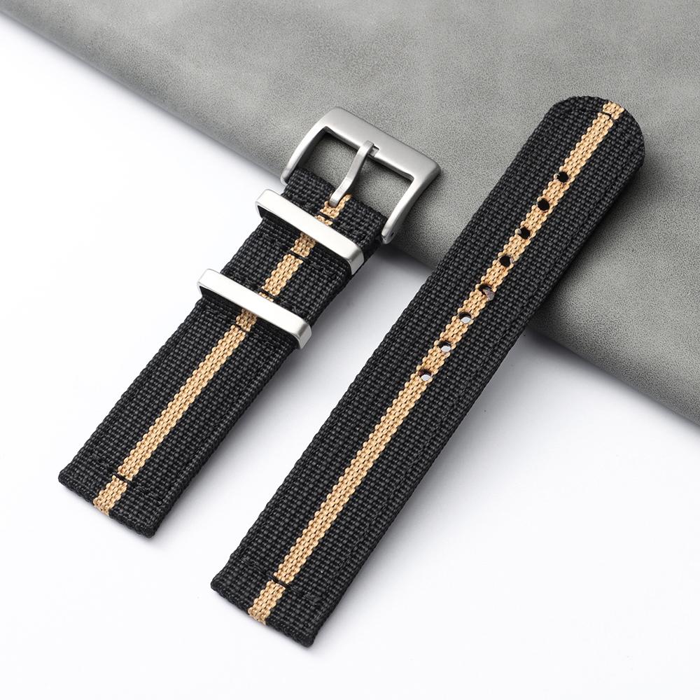 Ribbed Nylon Watch Strap 18mm 20mm 22mm Watchband for Omega for Tudor Military Sport Replace Bracelet Canvas Fabric Wristbelt