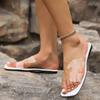 Transparent Summer Slippers For Women Flat Outdoor Slippers Women Slides  New Korean Heart Sharp Ladies Flip Flops Design