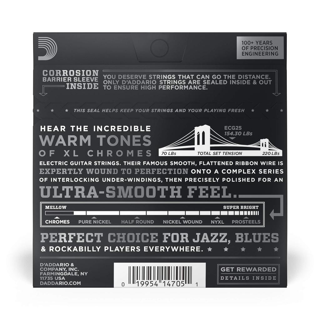 Light Flatwound Electric Guitar ECG25 D'Addario Strings, .012-.052,