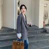 Дизайнерский серый блейзер женский весенне-осенний новый повседневный свободный маленький костюм