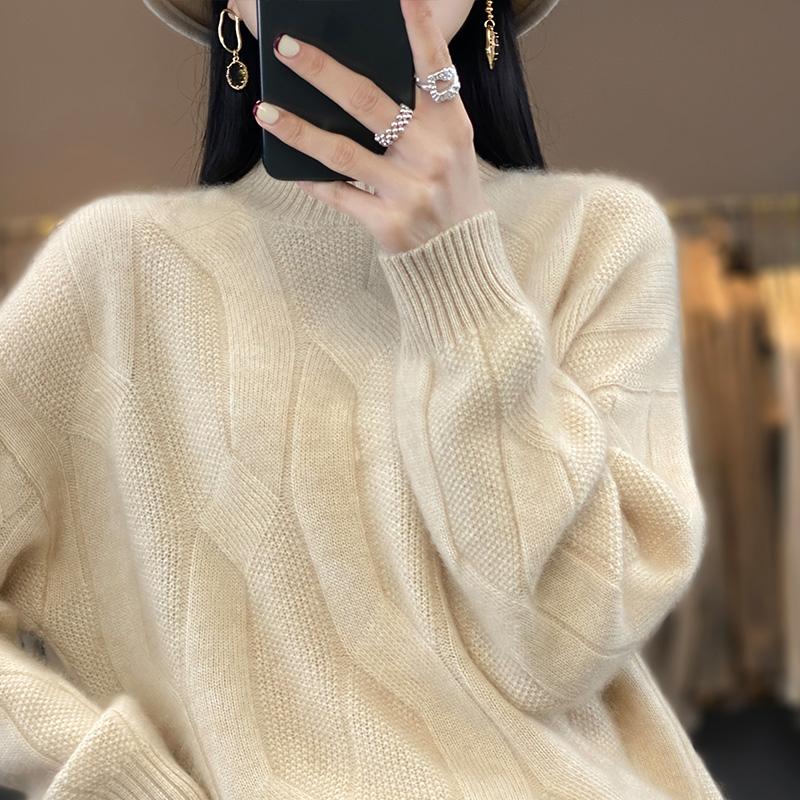 Женский кашемировый свитер Qinghe кашемир 30% кашемир 70% шерсть осенне-зимний пуловер теплый и модный