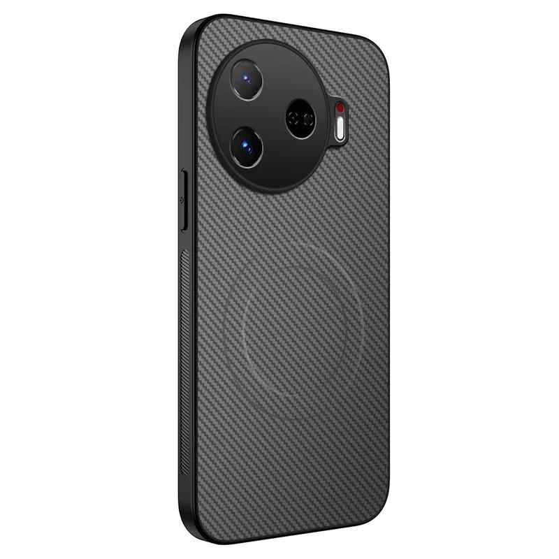 Phone Case Magnetic Wireless Charging For Tecno Camon 30 Pro 4G 5G Lens Protection Shockproof Silicone Leather Cover Shell Cases