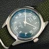 HAND-WINDING VINTAGE HMT JANATA INDIAN MENS GREEN COLOR DIAL WATCH A700090-5 R201-a700090