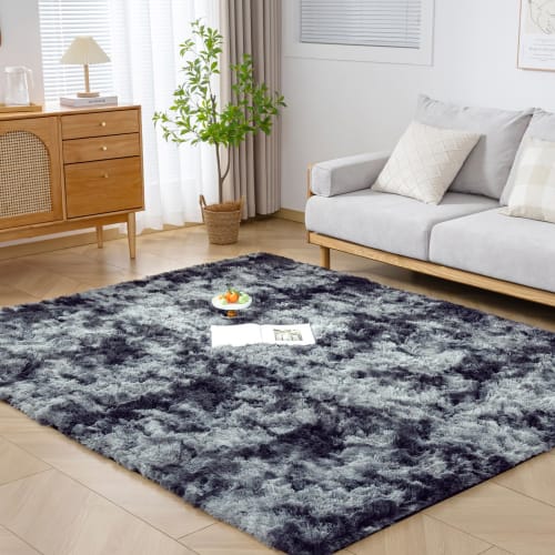 Keusnix Fluffy Shaggy Rug, 200x250cm, Non-Slip, Washable, Gentle On the Skin, Dust Mite Resistant, Antibacterial, and Odor Resistant, Compatible with