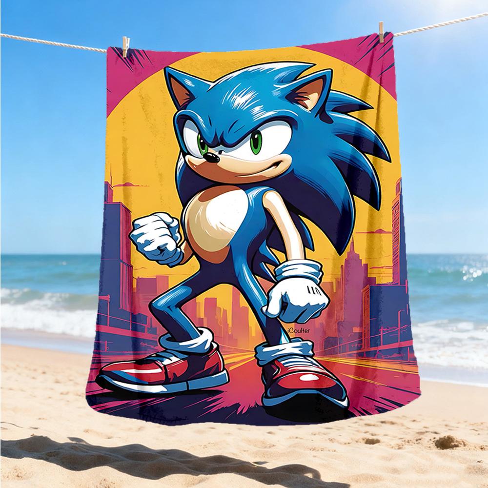 1 шт. Фланелевое одеяло Sonic для улицы для девочек, мягкое, легкое, идеально подходит для кемпинга и в качестве подарка, Цифровое