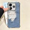 Мягкий чехол для телефона с ретро-джинсовым узором для Xiaomi Redmi Note 14 15 Pro Plus 13 12 11S 11T 5G 10 9S 9, Гальванический, Противоударный Fundas