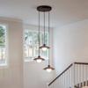 Creative Wabi-Sabi Chandelier: Retro Japanese Style with North American Black Walnut for Bedroom, Staircase, or Bar.