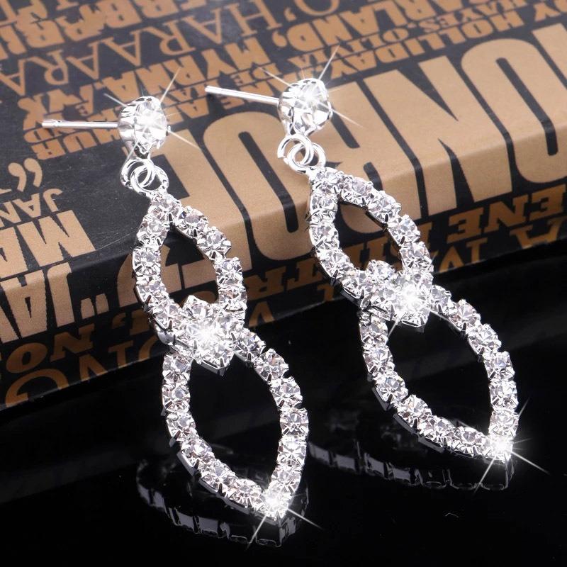 Свадебные серьги, популярные серьги с бриллиантами, цепочка с кисточками и бриллиантами, серьги-гвоздики для невесты