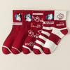 Gift Box Year Of The Horse Red Socks Pure Cotton Medium Tube Socks Cute Flocked Wedding Festive Big Red Stockings