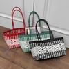 Vacation Style Weave Bag Hollow Out Plastic Handbag Trendy PVC Vegetable Basket Bag  Shopping