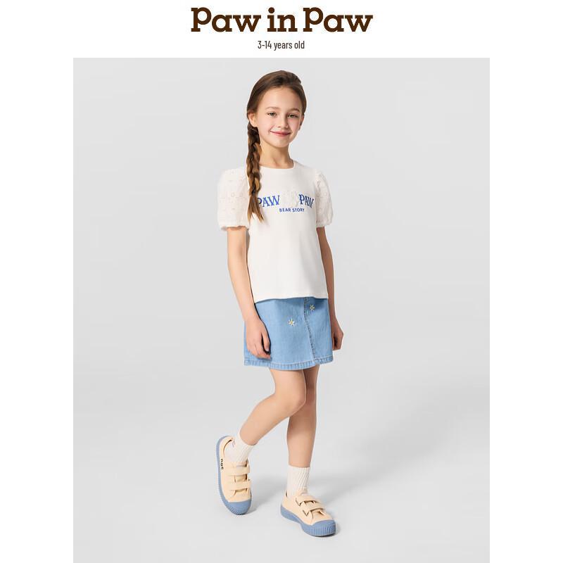 Детская футболка PawinPaw с мультяшным мишкой и пышными рукавами для девочек