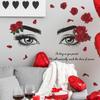 Romantic Red Rose Delicate Eyebrows and Eyes Bedroom, Living Room Entrance Hall Background Decorative Wall Stickers