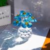 Clear Base Mini Glass Flower Sculpture Ornament Tabletop Plants Suncatcher  Mother's Day