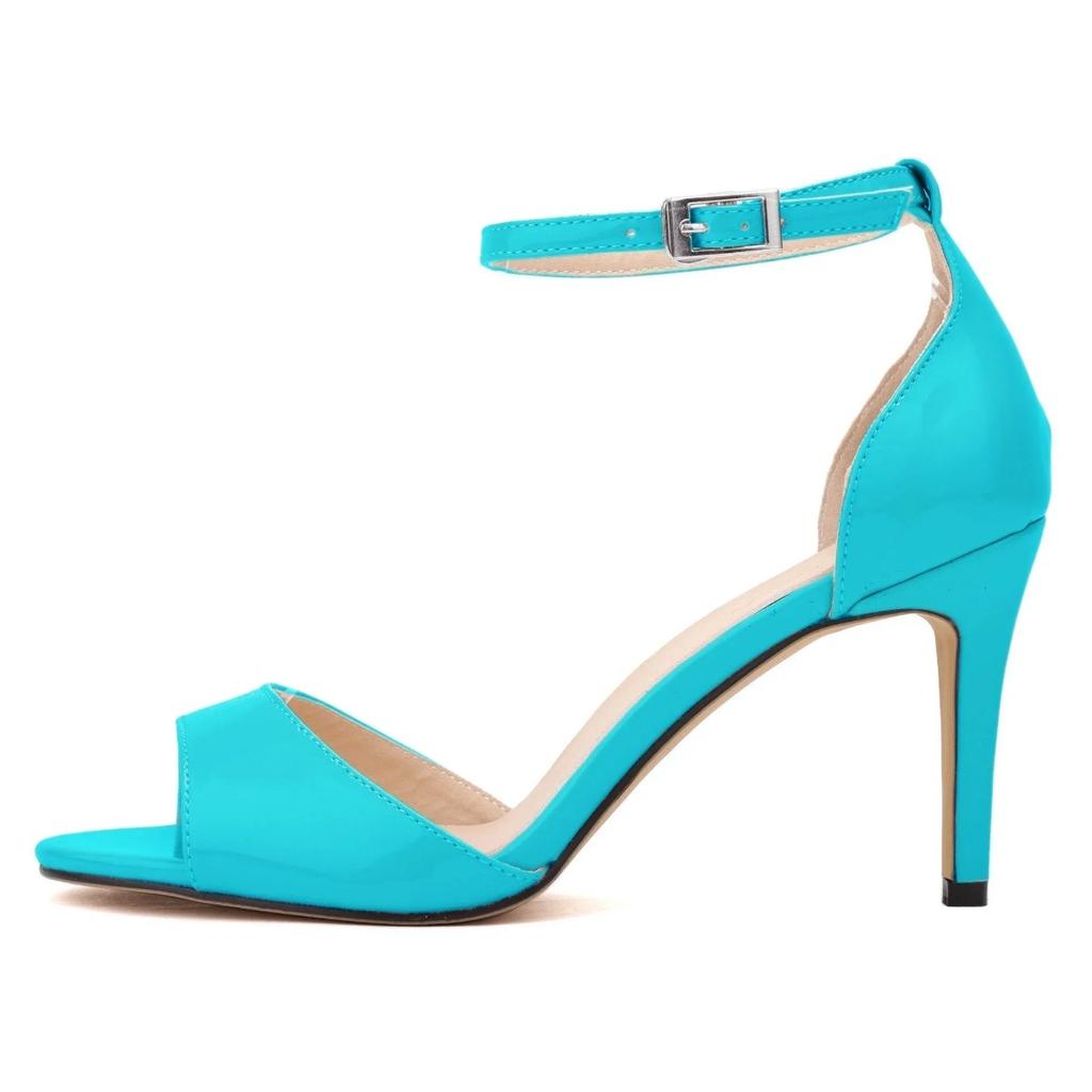 8 см тонкие высокие каблуки сандалии из лакированной кожи ремешок на щиколотке летние сексуальные вечерние свадебные женские туфли-лодочки обувь