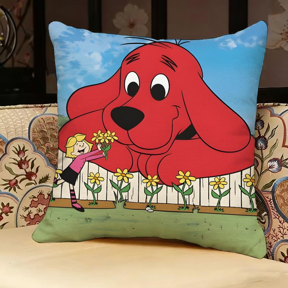 CClifford The Big Red Dog Pillow Case Pillowcase Doublesided Printed Sofa Cushion Bedroom Headboard Pillow