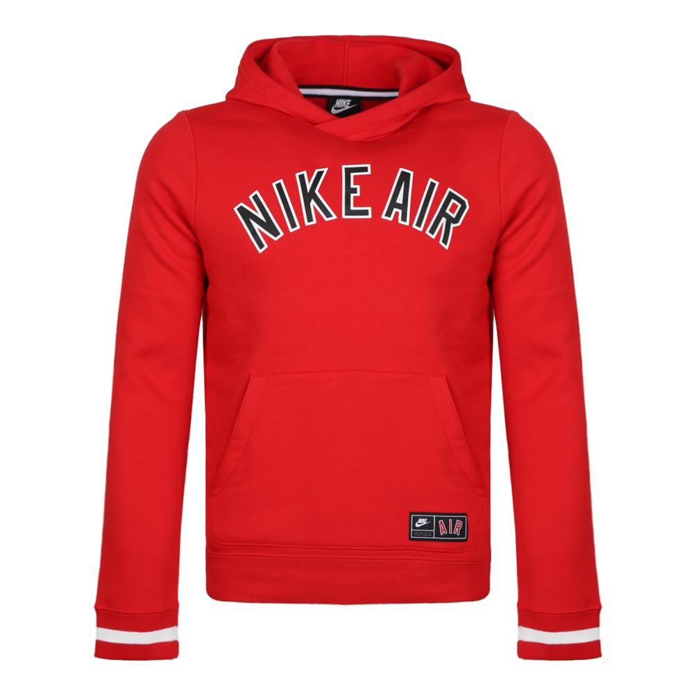 Nike Толстовка с капюшоном с логотипом и буквенным принтом из флиса с цветными блоками, детские толстовки с капюшоном красного цвета AQ9418-657