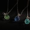 Green Blue Luminous Glass Necklace Hand Woven Round Luminous Pendant  Photo Props