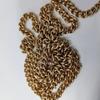 [Pre-Owned] Rajah Crystal Enamel Tiger Head Decorated Striped Web Leather Chain Shoulder Bag - Very Good #9ED673