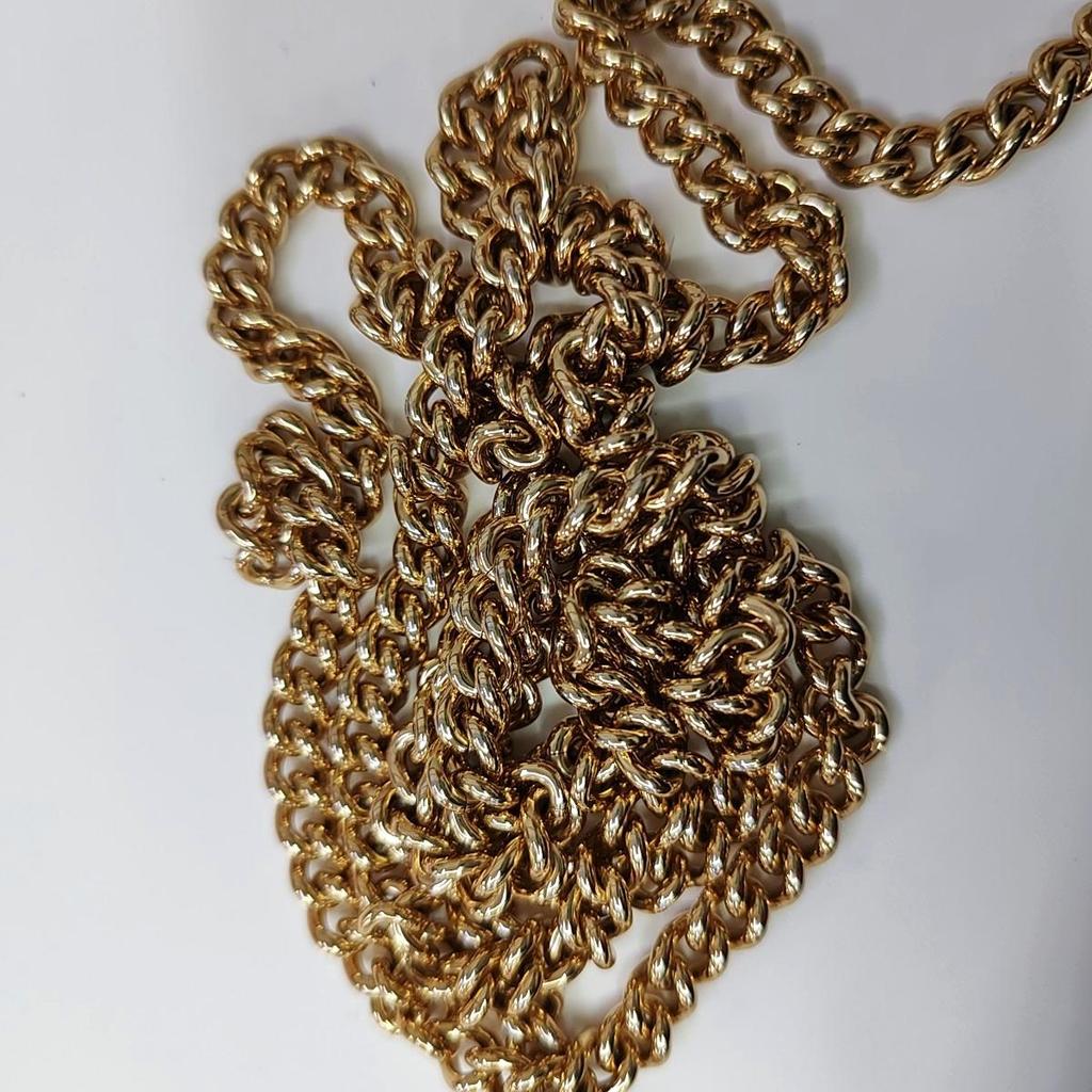 [Pre-Owned] Rajah Crystal Enamel Tiger Head Decorated Striped Web Leather Chain Shoulder Bag - Very Good #9ED673