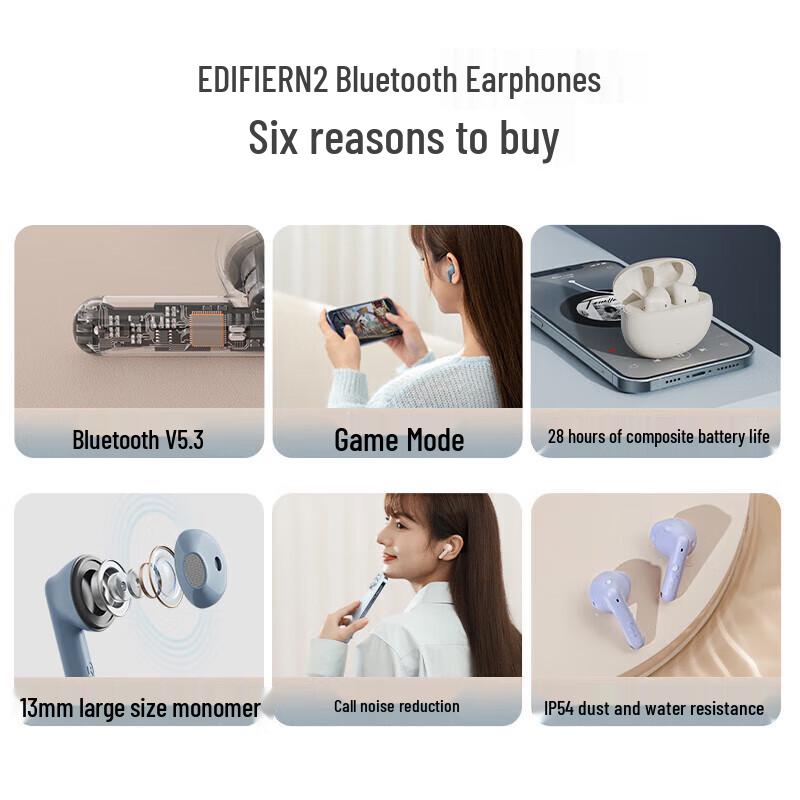 Edifier N2 True Wireless Semi-In-Ear Earbuds