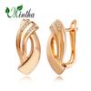 MINTHA Clip Earrings Trendy Fashion Jewelry Cubic Zirconia Stud Earrings For Women Rose Gold Color Earrings