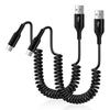 Кабель Type C Зарядное устройство для Android Телефонный кабель Спиральный USB-кабель Type C 5 футов USB A на USB C Кабель для быстрой зарядки для Samsung Galaxy S25