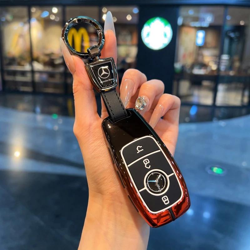 QOK3 Fashion Car Remote Key Case Cover For Mercedes Benz A C E S G Class GLC CLE CLA GLB GLS W177 W205 W213 W222 X167 AMG