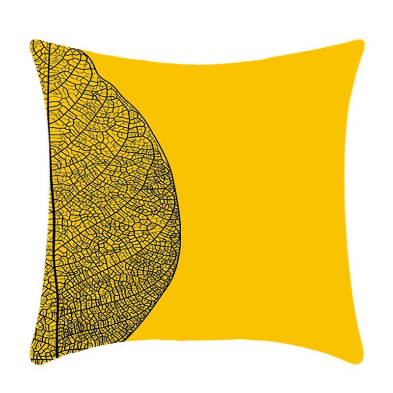New Yellow Geometric Pillowcase Nordic Living Room Sofa Solid Color Plush Pillow Cover