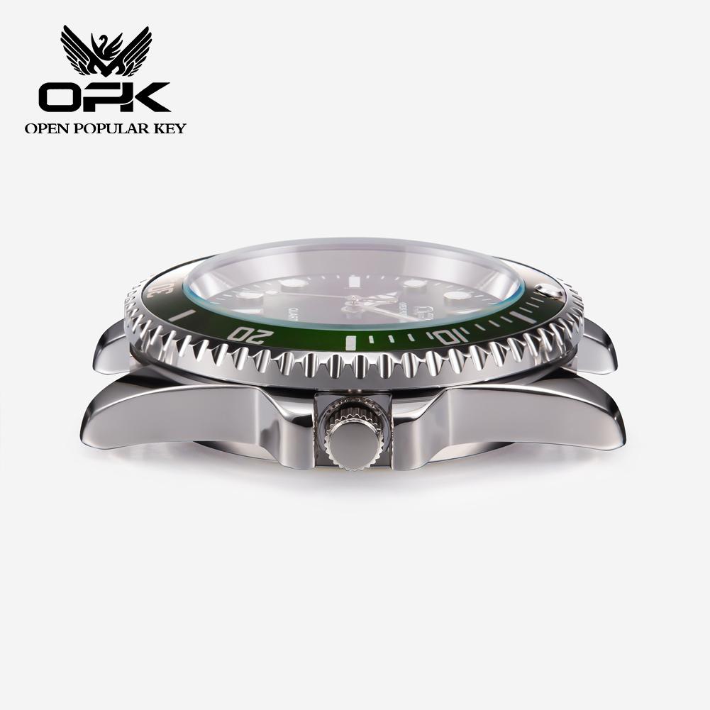 OPK Brand Steel Belt Single Calendar Luminous Waterproof Men's Quartz Watch 8118
