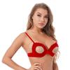 Womens Sexy Open Nipples Lingerie Lace Trim Hollow Out Adjustable Straps Bra Tops
