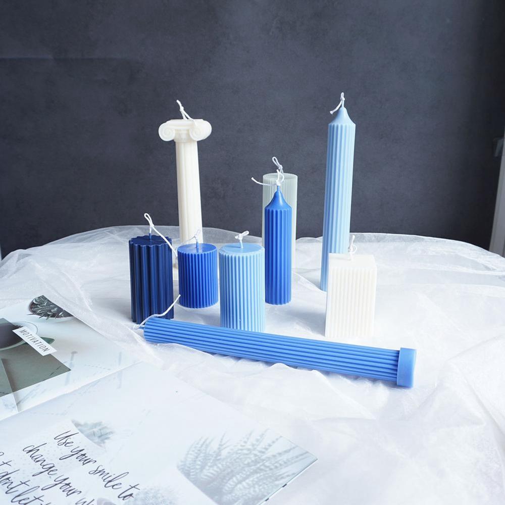 DIY Soy Ice Flower Embossed Ornaments Columnar Candle Mold Aromatherapy Wax Model Home Deor