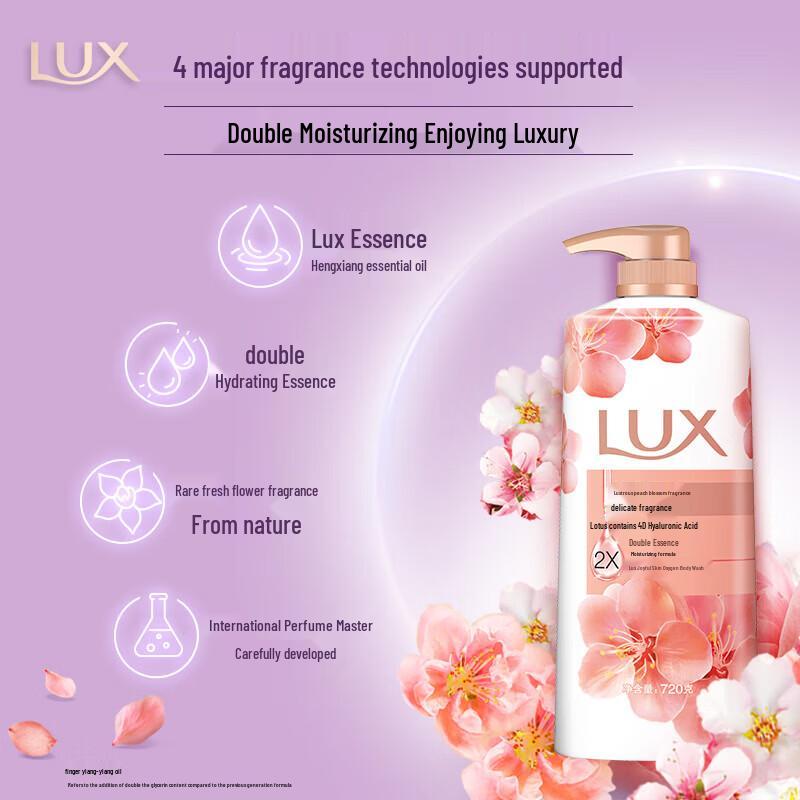 LUX Radiant Peach Blossom Shower Milk Duo Pack