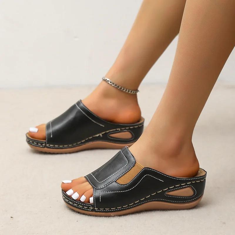 Fashion Summer Platform Sandals Women 2024 New Casual Wedges Heels Slippers Ladies Non-Slip Open Toe Beach Shoes Sandalias Mujer 36-43