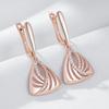 Уникальные геометрические серьги-капли цвета розового золота для женщин, блестящие аксессуары с натуральным цирконом, повседневные изящные украшения в подарок