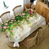 Flower And Cane Vine Tablecloth Nature Pattern Washable Dustproof Thicken Cotton Cloth Rectangular And Round Table Cloth
