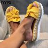 Женские милые сандалии с бантом, повседневные сандалии-слипоны, женские повседневные сандалии на платформе для вечеринки