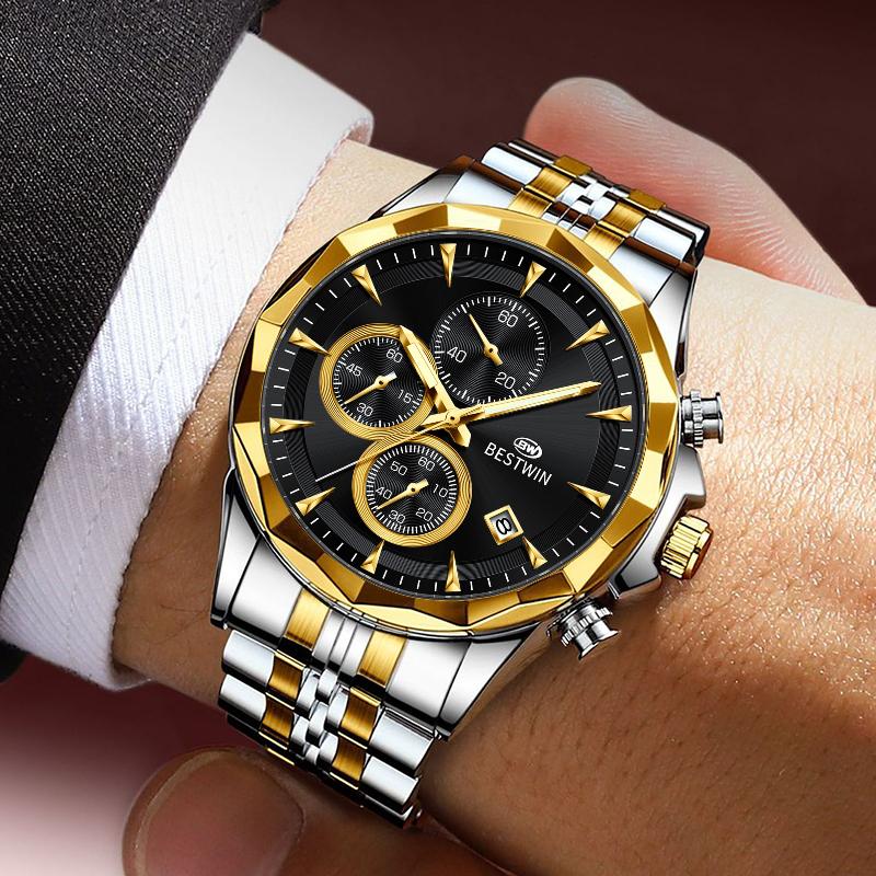 Men Sports Business Watches chronograph Date Men Wrist Watches For Male Clock Top Brand Luxury Quartz Wristwatches Fashion