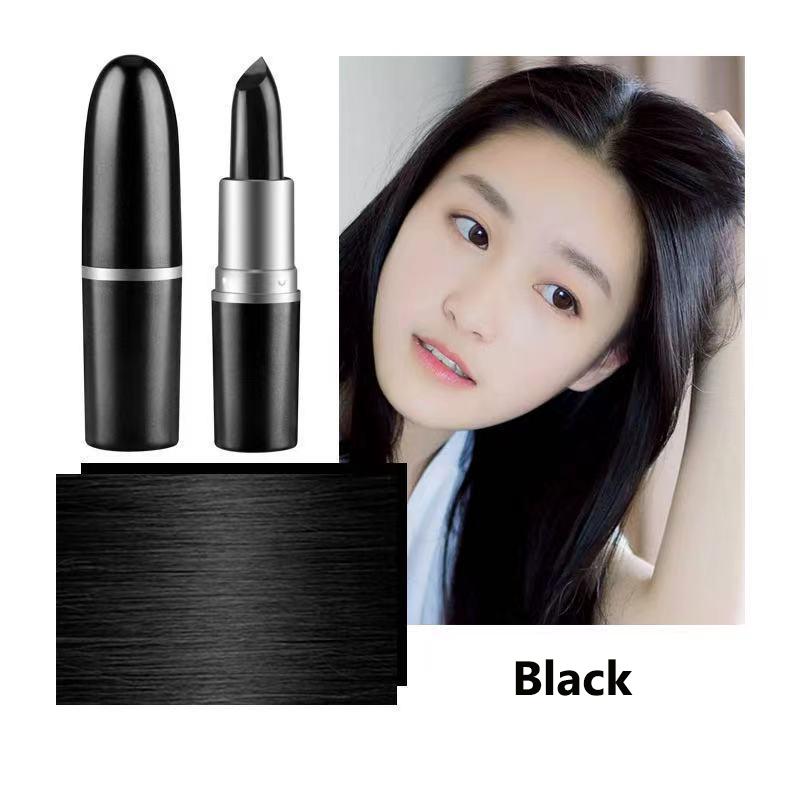 Черно-коричневая одноразовая помада, краска для волос, консилер для корней волос, палочка для краски, временно покрытая белой краской для волос