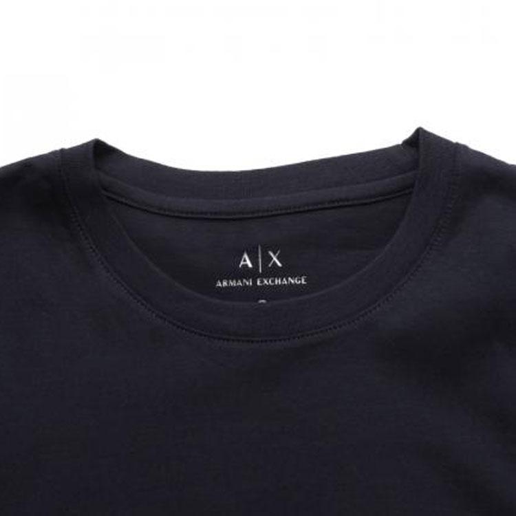 Armani Exchange Мужская футболка с коротким рукавом и металлическим принтом логотипа, топ, темно-синий, 3RZTRA-ZJ9AZ-1583
