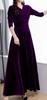 ZHONGJUE Long Sleeve Maxi Formal Performance Dance Plus Size Dress, V-Neck, High-Waisted, Flared, A-Line, Slimming, Dress, Dress, Dress, (Purple, 6)