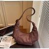 Autumn Large Capacity Retro Soft Leather Pleated Crossbody Shoulder Bag - Fashionable Versatile Dumpling Style