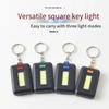 Квадратный брелок для ключей на открытом воздухе, для кемпинга и езды на велосипеде, портативный светильник для альпинизма, мини-брелок для ключей COB, небольшой рабочий светильник