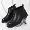 Chelsea Boots Men High Top Dress Shoes Outdoor Business Formal Ankle Boots Antumn Bota Masculina Split Leather Shoes Men